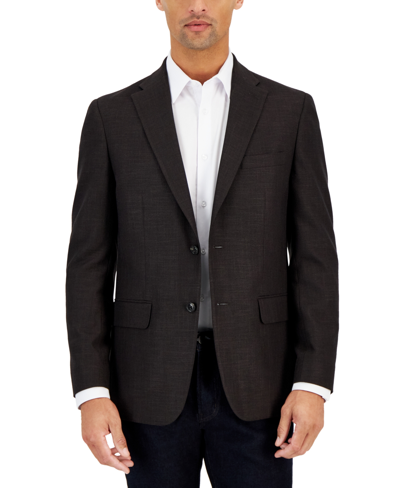Shop Tommy Hilfiger Men's Modern-fit Solid Weave Sport Coats In Brown