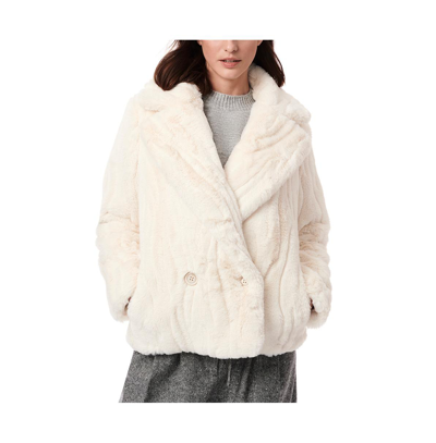 Shop Bernardo Women's Grooved Faux Fur Jacket In White