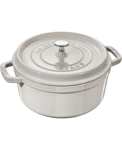 Shop Staub Cast Iron 7 Quart Round Cocotte In White Truffle