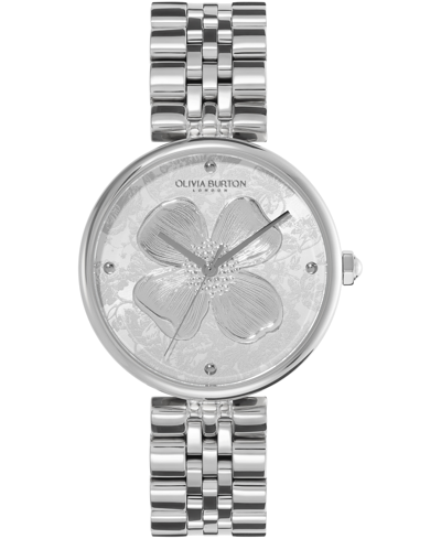 Shop Olivia Burton Women's Dogwood Carnation Stainless Steel Watch 36mm In Silver