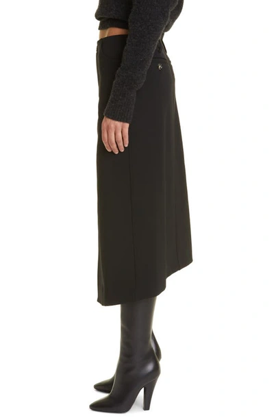 Shop Proenza Schouler Asymmetric Virgin Wool Twill Skirt In Black