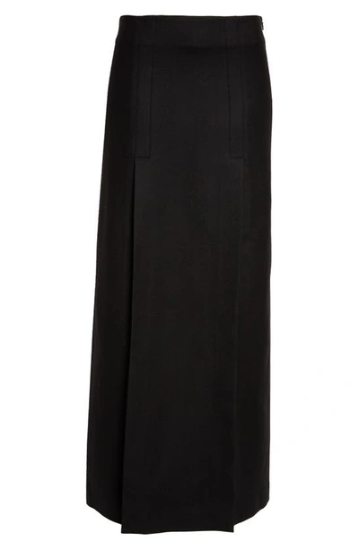 Shop Proenza Schouler Double Slit Wool Blend Maxi Skirt In Black