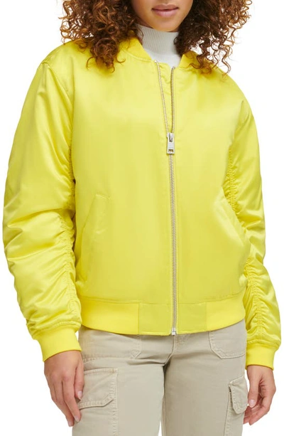 Shop Levi's Oversize Bomber Jacket In Yellow Green Sheen