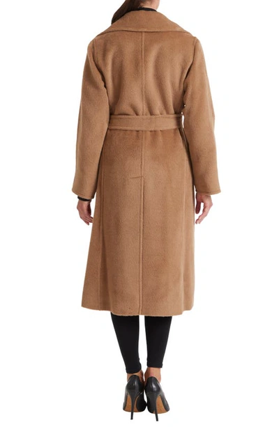 Sofia Cashmere Belted Alpaca & Wool Blend Coat In Camel