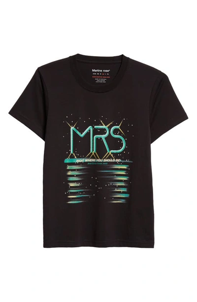 Shop Martine Rose Shrunken Cotton Graphic T-shirt In Black/ Mrs Tubes Bkmrs