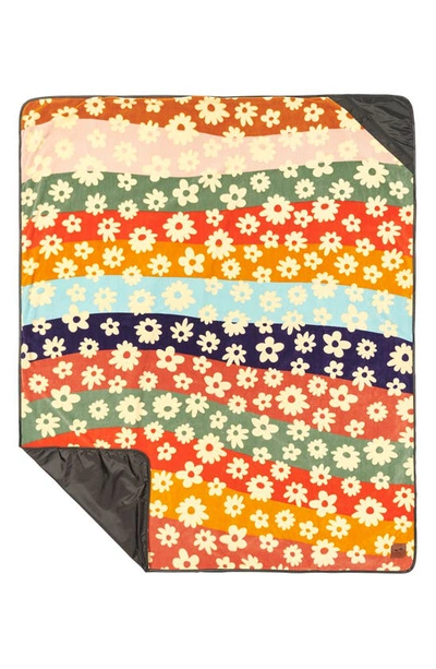 Shop Slowtide Joplin Floral Recycled Polyester Fleece Camp Blanket In Orange Multi