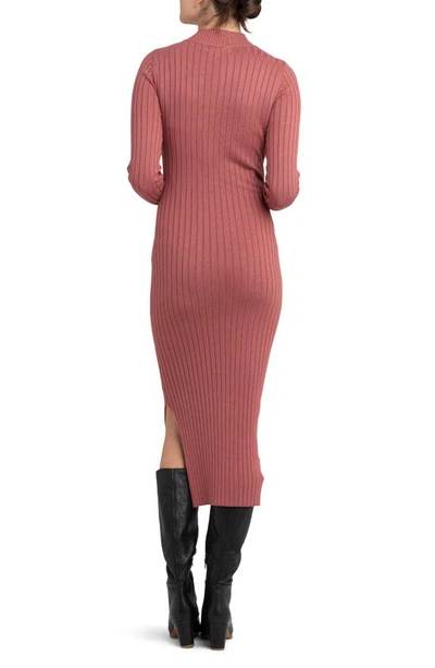 Ripe Maternity Nella Rib Nursing Knit Dress Rouge In Rouge