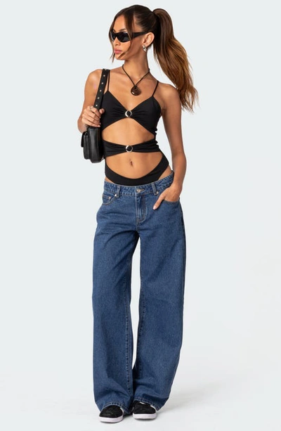 Edikted Women's Amethyst Cut Out Bodysuit In Black