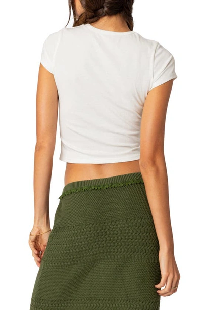 Edikted Equestrian Stretch Cotton Graphic T-shirt In White