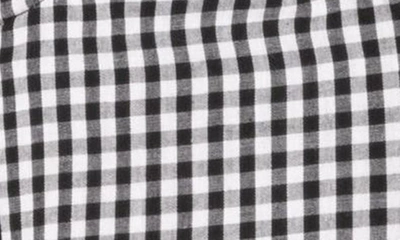 Edikted Gingham Lace-up Back Corset Top In Black-and-white