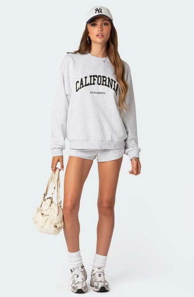 Edikted California Oversize Sweatshirt In Gray-melange