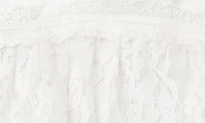 Edikted Lex Satin & Lace Ruffle Mini Skirt In White