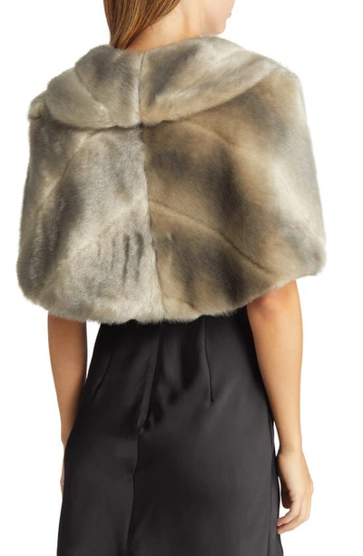 Shop Eliza J Faux Fur Capelet In Grey