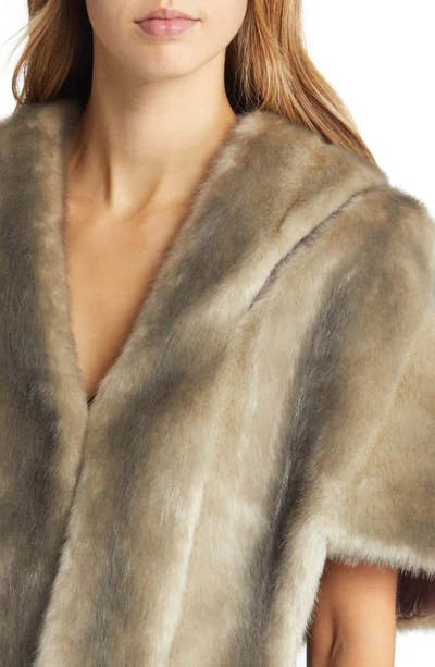 Shop Eliza J Faux Fur Capelet In Grey