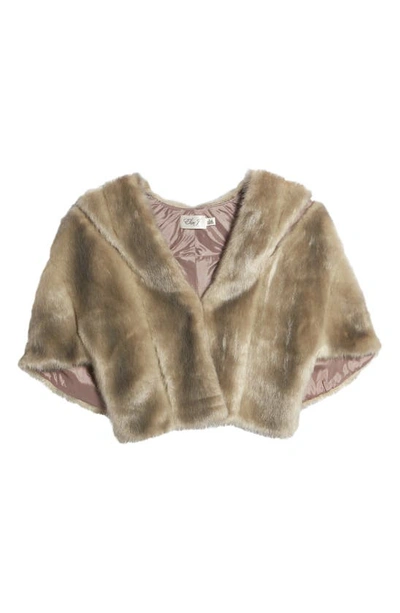 Eliza J Faux Fur Capelet In Grey