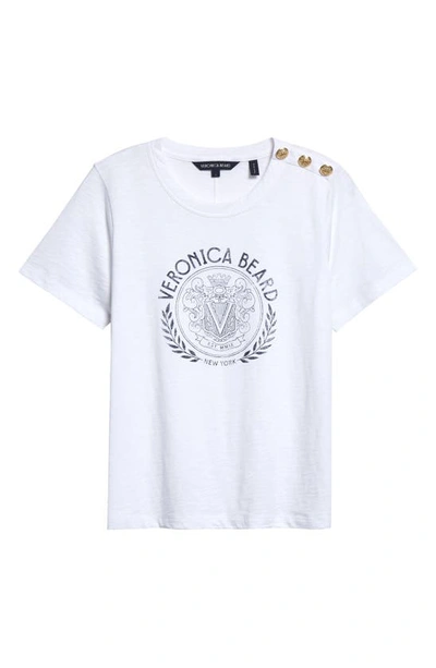 Shop Veronica Beard Carla Logo Graphic T-shirt In White Navy