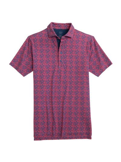 Shop Johnnie-o Men's Sanford Abstract Polo Shirt In Azalea