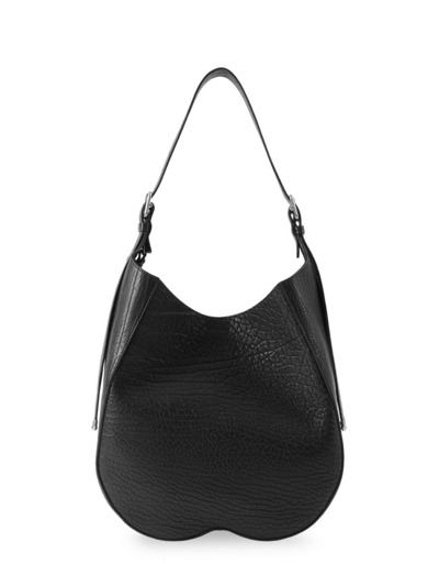 Shop Burberry Women's Medium Chess Leather Shoulder Bag In Black