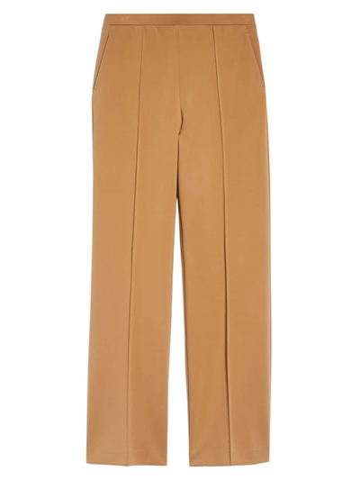Shop Max Mara Women's Milano Stitch Jersey Pull-on Pants In Camel