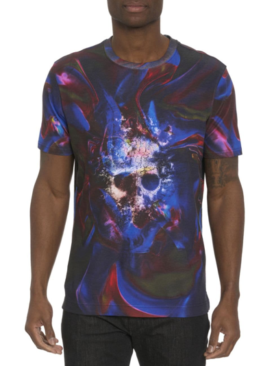 Shop Robert Graham Men's Aurora Skull Graphic T-shirt In Neutral