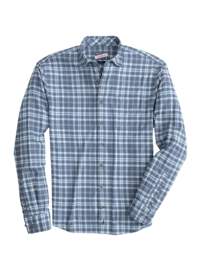 Shop Johnnie-o Men's Roan Plaid Button-front Shirt In Maliblu