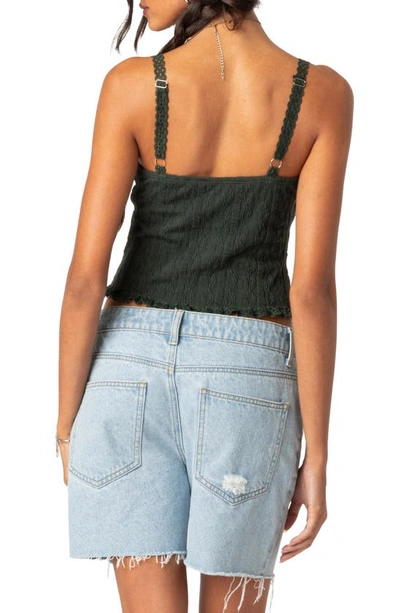 Edikted Lacey Knit Tank In Olive