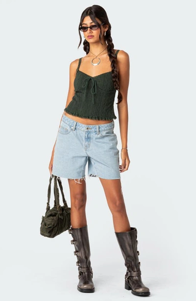 Edikted Lacey Knit Tank In Olive
