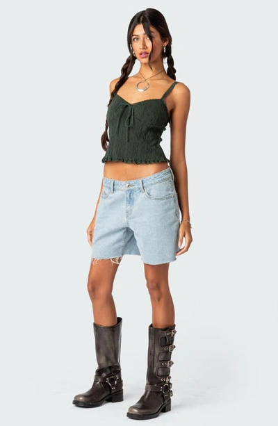 Edikted Lacey Knit Tank In Olive
