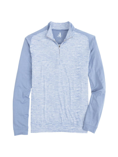 Shop Johnnie-o Men's Sasser Striped Half-zip Sweatshirt In Noreaster