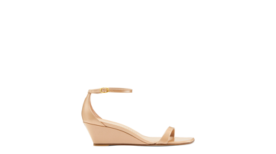 Stuart Weitzman Nudistcurve 50 Wedge In Adobe Beige