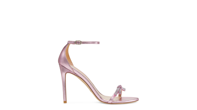 Shop Stuart Weitzman Nudist Sw Bow 100 Sandal The Sw Outlet In Cotton Candy