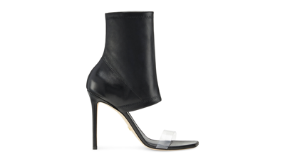 Shop Stuart Weitzman Frontrow Stretch Bootie The Sw Outlet In Black & Clear