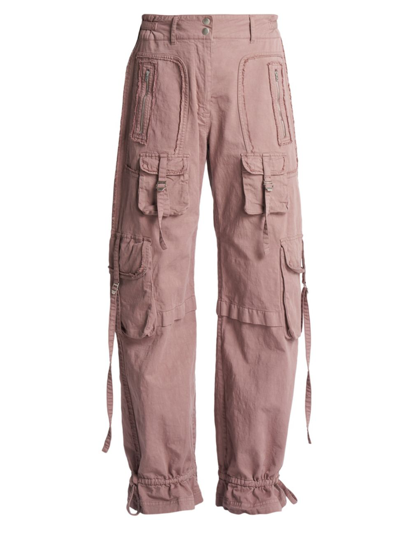 Shop Acne Studios Women's Palanta Cotton Twill Cargo Pants In Mauve Pink