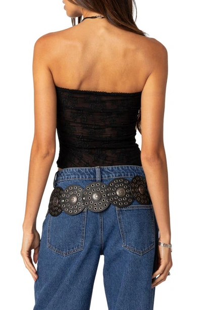 Edikted Women's Alina Sheer Lace Bodysuit In Black