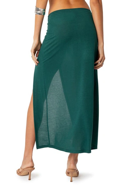Shop Edikted Nyssa Faux Wrap Midi Skirt In Green