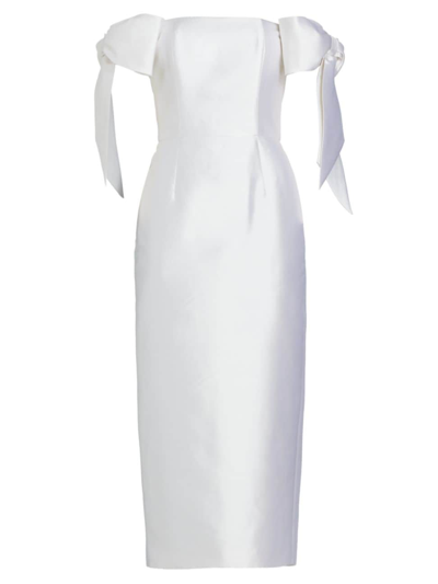 Shop Alexia Maria Women's Isabella Bow Midi-dress In White