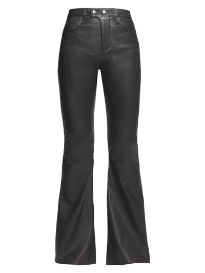 Shop As By Df Women's Robbie Stretch Leather Flare Pants In Black