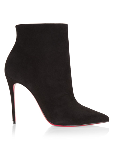 Shop Christian Louboutin Women's So Kate 100 Suede Booties In Black