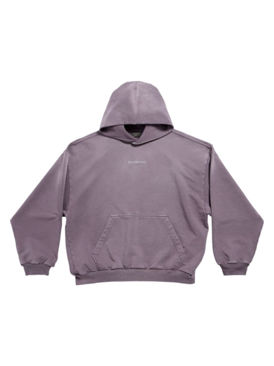 Shop Balenciaga Back Medium Fit Hoodie In Faded Purple