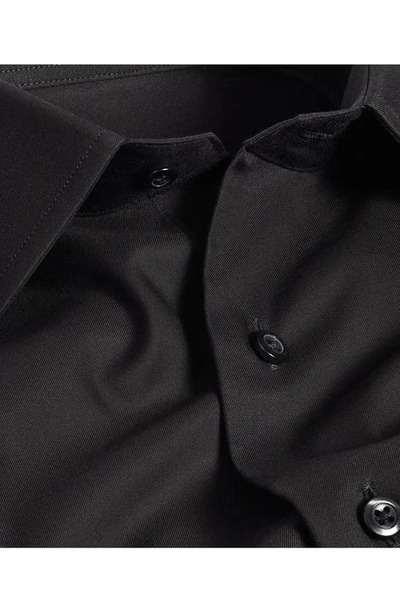 David Donahue Slim Fit Cotton Twill Dress Shirt In Black