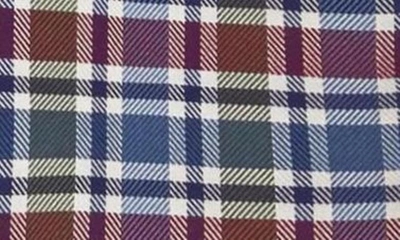 Shop David Donahue Classic Fit Herringbone Cotton Button-up Shirt In Blue/ Berry