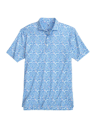 Shop Johnnie-o Men's Tuck Abstract Polo Shirt In Maliblu