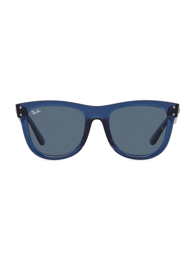 Shop Ray Ban Men's Rbr0502s Reverse 52mm Wayfarer Sunglasses In Transparent Navy Blue