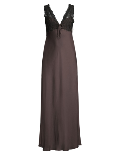 Shop Free People Women's Country Side Lace-trimmed Maxi Dress In Hot Fudge