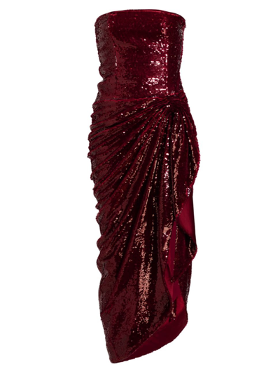 Shop Cinq À Sept Women's Shea Sequin Strapless Corset Dress In Oxblood