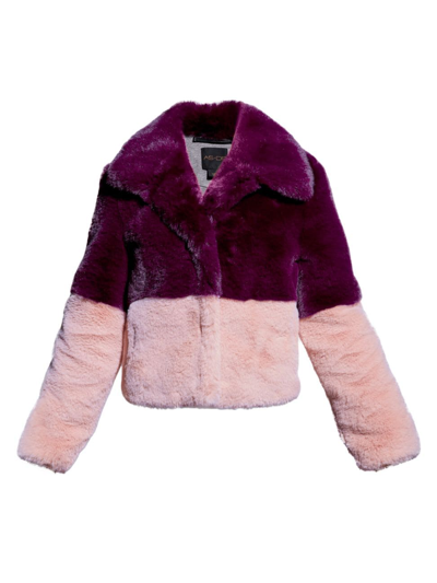 Shop As By Df Women's Holden Faux Fur Chubby Jacket In Plum Wine Ballet Pink