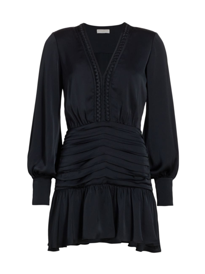 Shop Ramy Brook Women's Faith Satin Minidress In Black