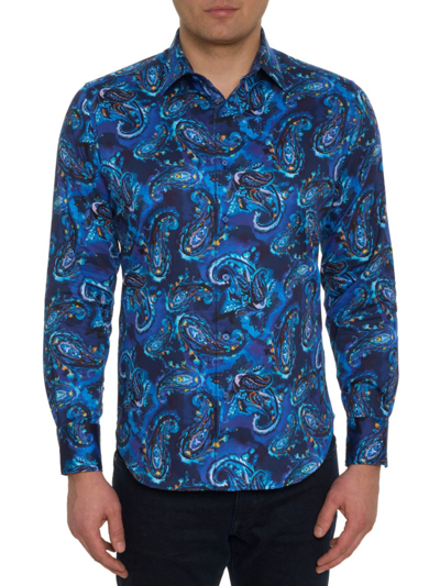 Shop Robert Graham Men's Tangier Printed Shirt In Blue