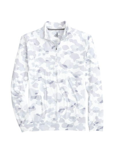 Shop Johnnie-o Men's Surge Camouflage Half-zip Sweatshirt In Snow
