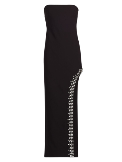 Shop Cinq À Sept Women's Sammy Embellished Crepe Strapless Gown In Black